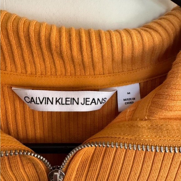 Calvin Klein Zipped Turtleneck Ribbed/Knit Top - Picture 4 of 7